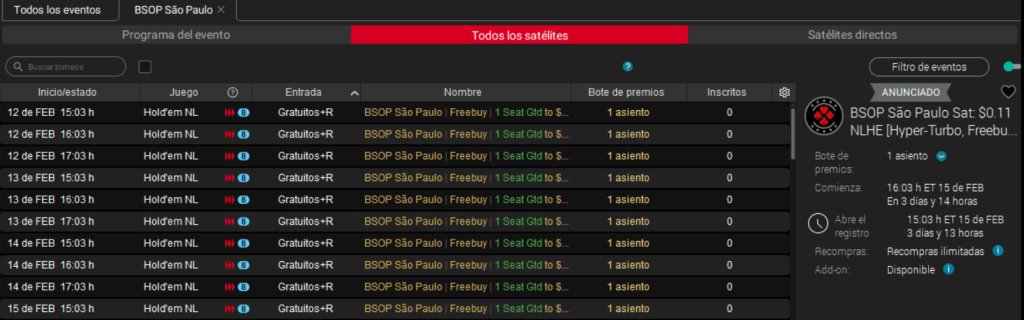 Сателлиты Bsop Pokerstars