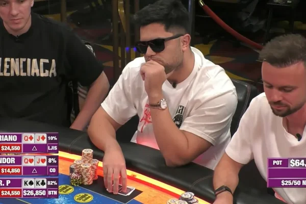 Mariano Grandoli хотел удивить, заколлировав олл-ин с Q-J, но в итоге пожалел об этом - CodigoPoker