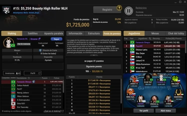 Папо финальный стол Bounty HR WSC