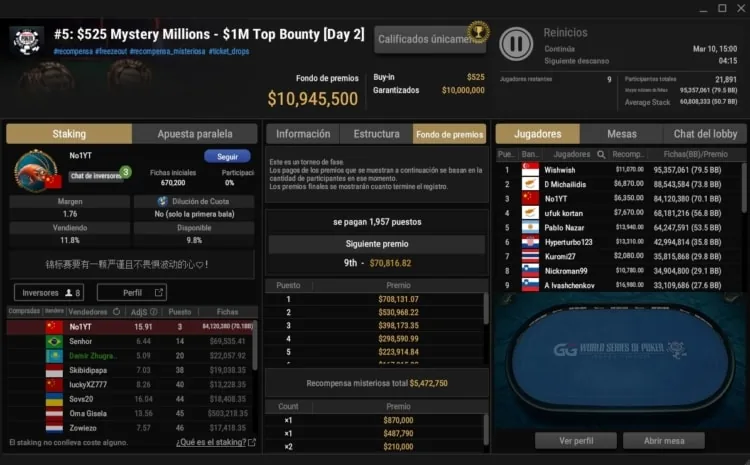 Pablo Nazar Wsop Sc Mystery Millions Ggpoker Lobby