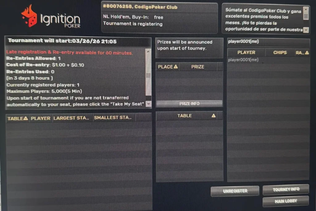 Фриролл Ignition Poker