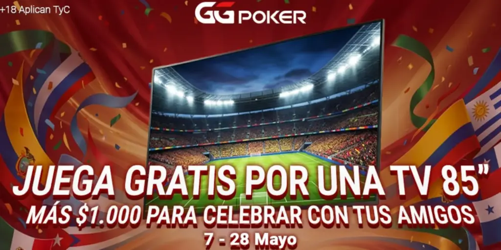 Hoy inicia La Fiesta del Fútbol en GGPoker: juega gratis y gana una Mega TV+US$1.000 en efectivo