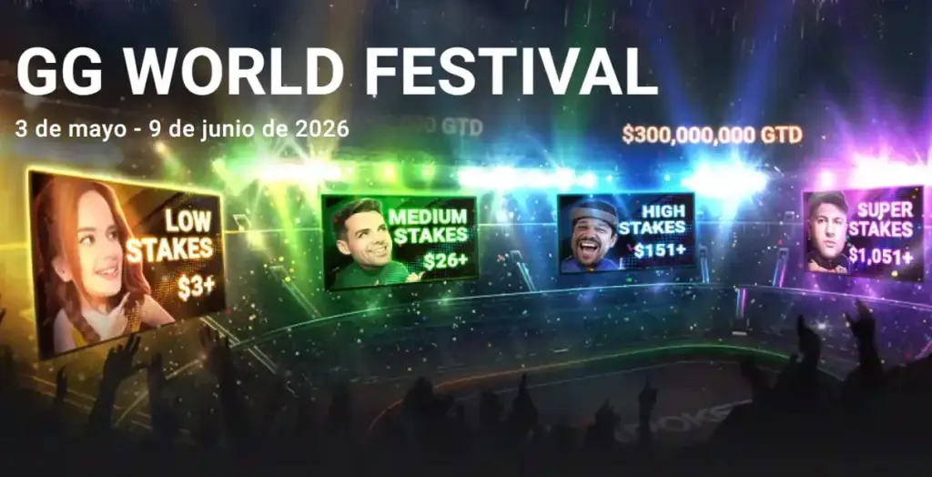 ¡Histórico! GG World Festival, el evento más grande del poker online repartirá US$300 millones
