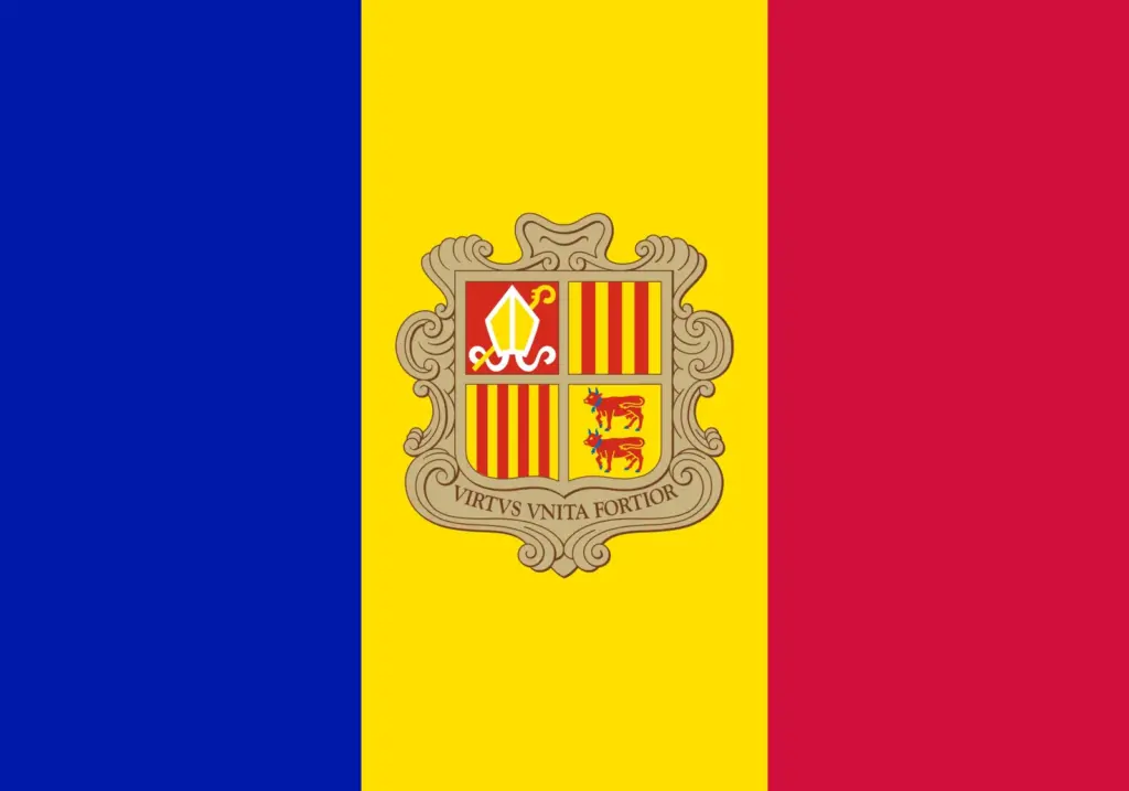 Flag Of Andorra Image And Meaning Andorran Flag - Country Flags