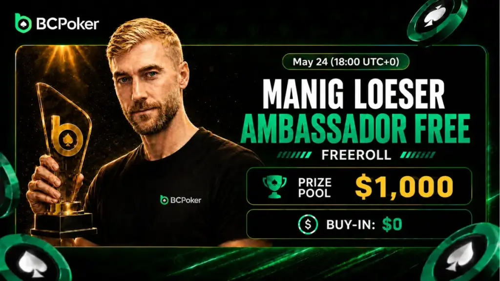 BCPoker activa un segundo freeroll tras la llegada de su embajador Manig Loeser
