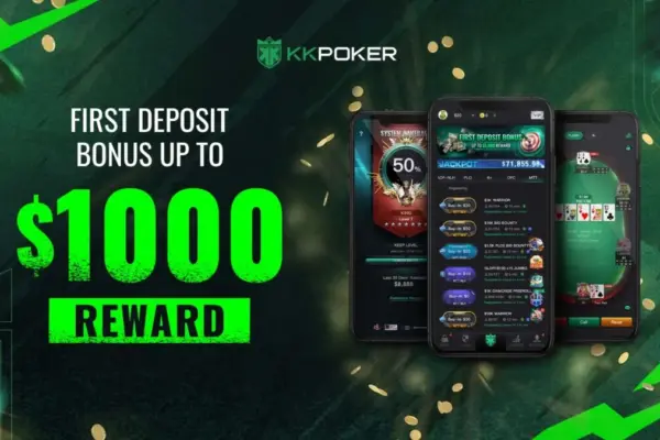 KKPoker удваивает ваш первый депозит с бонусом до $1.000