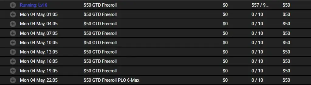 Freerolls Acr Poker