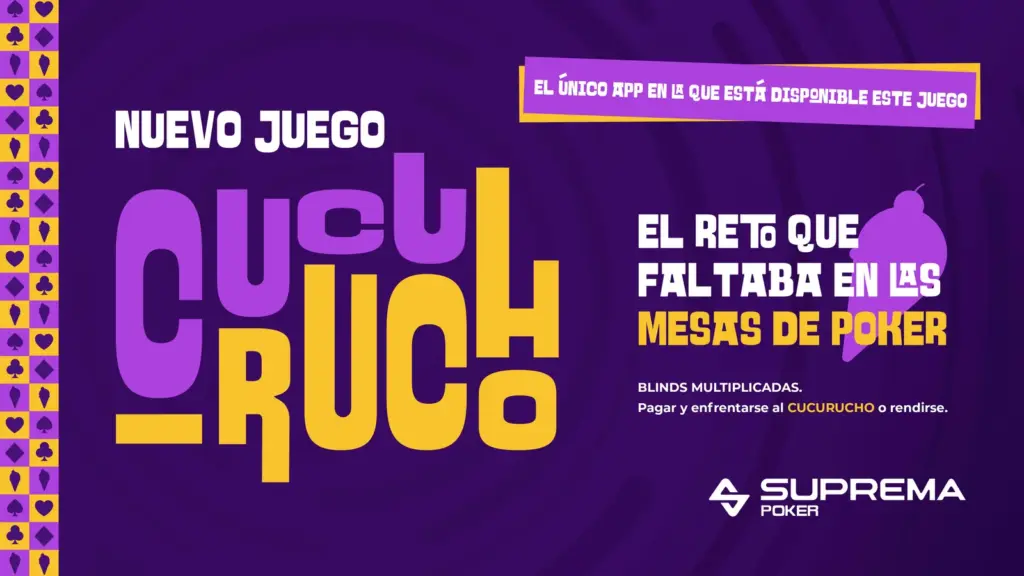 Cucurucho y siete modalidades más que distinguen a Suprema Poker