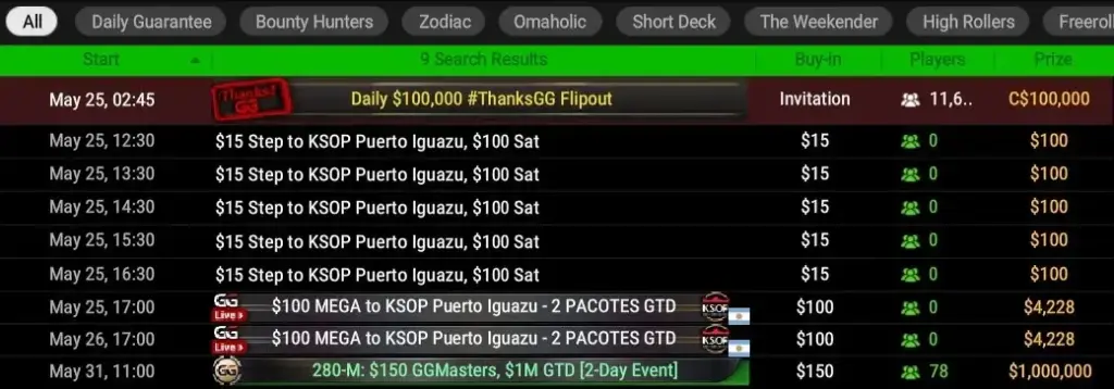 Satélites Clasificatorios Para El Ksop Puerto Iguazú En Ggpoker.