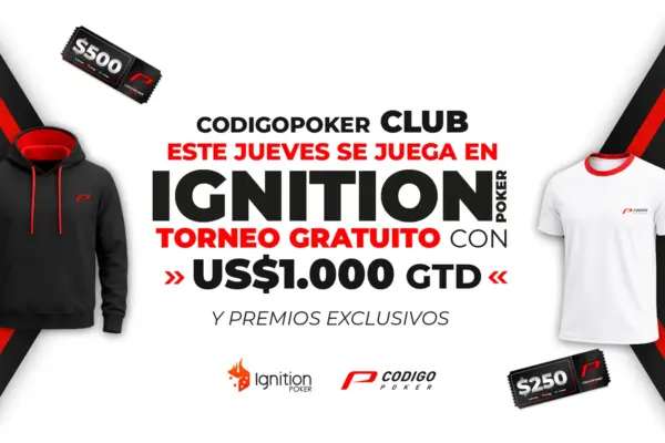 CodigoPoker Club: сегодня фриролл возвращается в Ignition Poker с гарантией US$1.000 GTD - CodigoPoker
