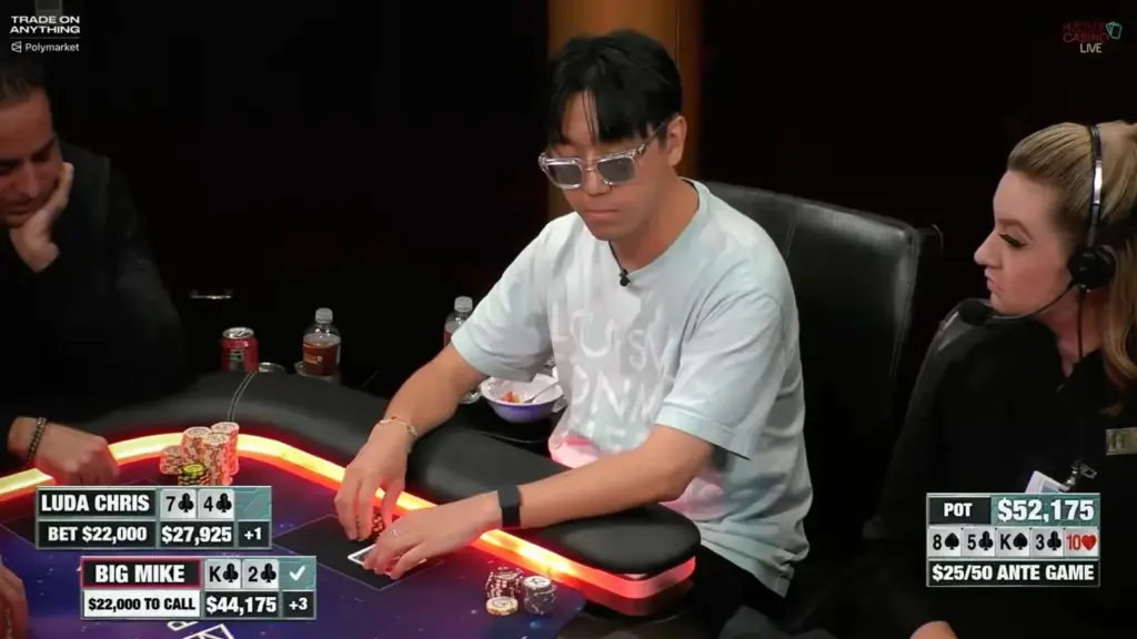 Big Make y un hero-call con par alto que le valió US$75K en Hustler Casino Live