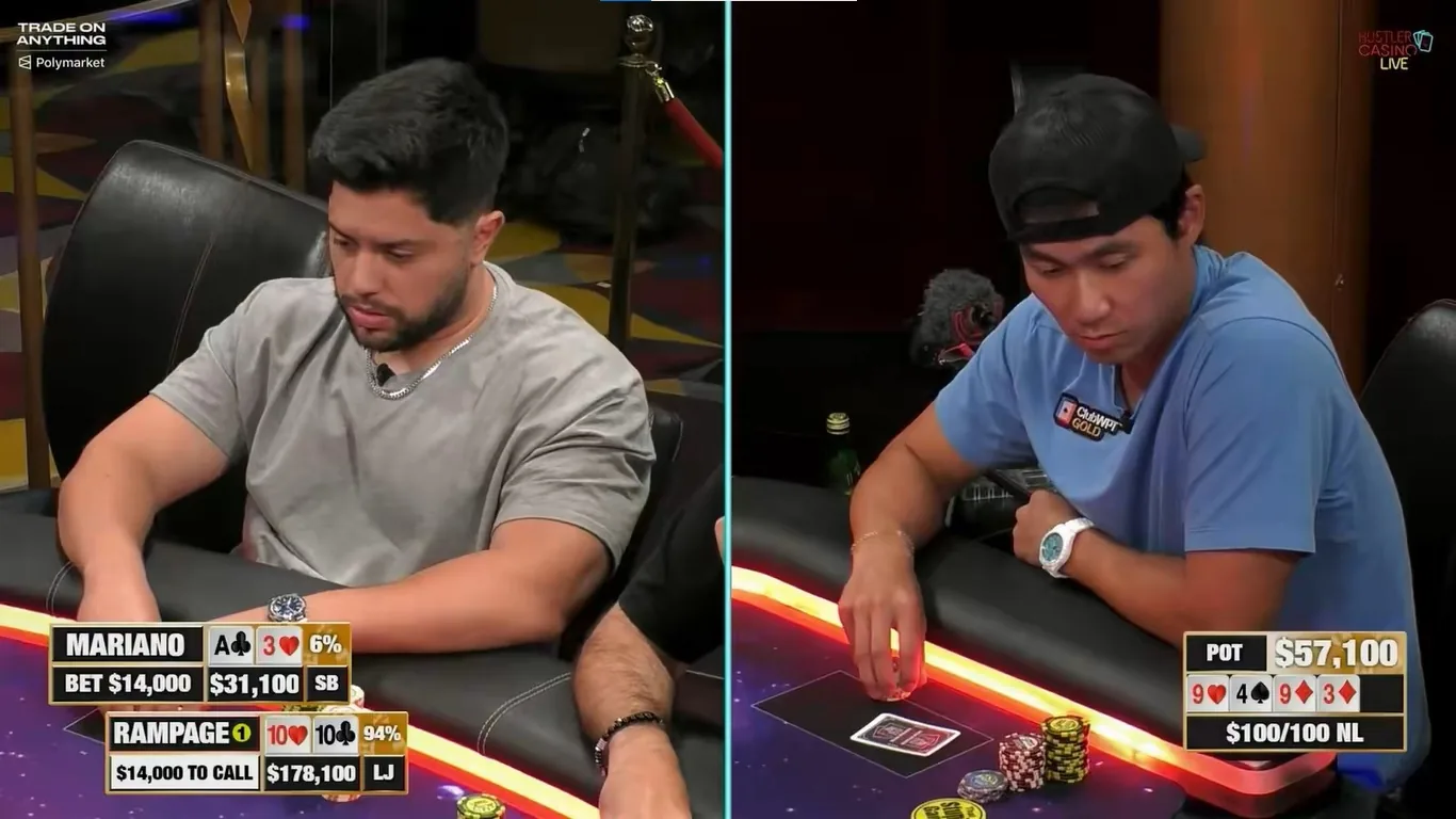 Rampage y Grandoli jugaron un pozo por más de US$100K en Hustler Casino Live - CodigoPoker
