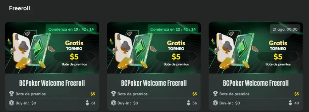 Freerolls Diarios Bcpoker
