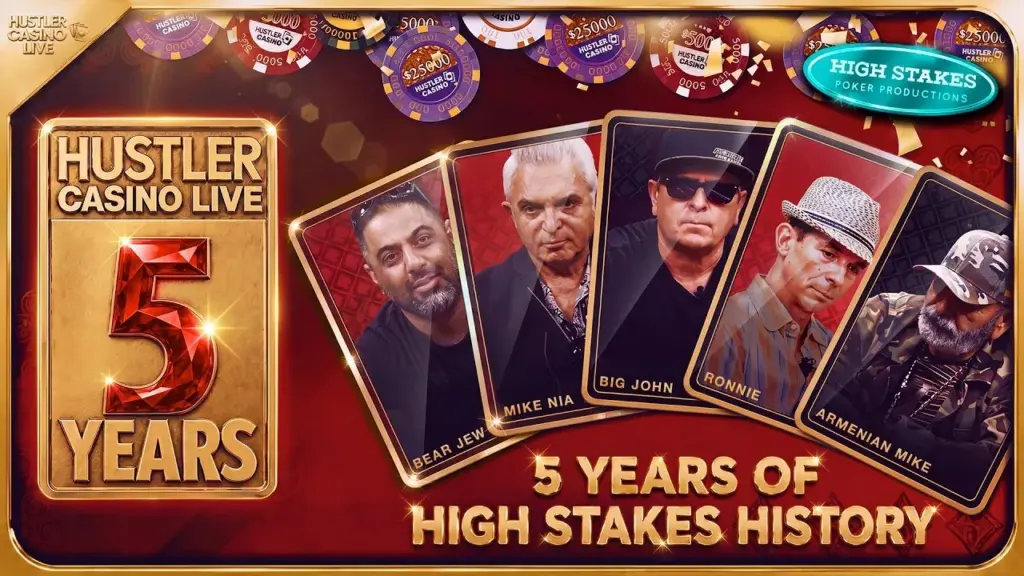 Hustler Casino Live cumple 5 años: del debut en YouTube a convertirse en un gigante del poker