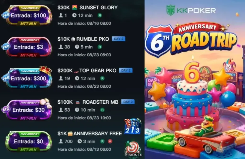 KKPoker sigue de Aniversario: US$600K y nuevos torneos esta semana