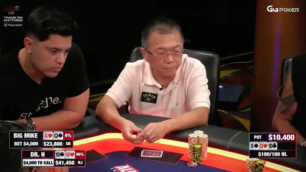 Noche de coolers en el Hustler: Big Mike perdió más de US$60K con dobles contra set